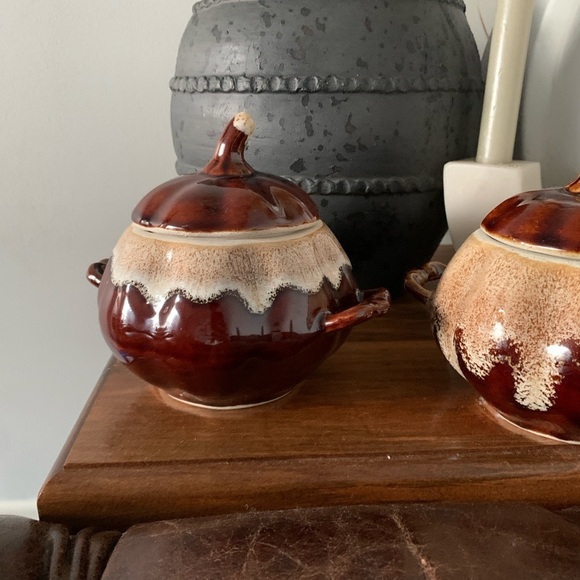 Set of 3 Brown pumpkins home decor or for dinner use oven safe dining fall - Picture 8 of 8